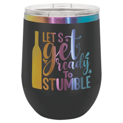 Custom Polar Camel® 12oz Prismatic Effect ION - Plated Stemless Wine Tumbler with Lid - Etchified - Polar Camel - LTM890