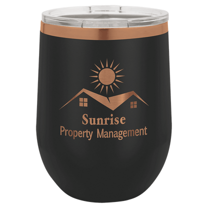 Custom Polar Camel® 12oz Prismatic Effect ION - Plated Stemless Wine Tumbler with Lid - Etchified - Polar Camel - LTM891