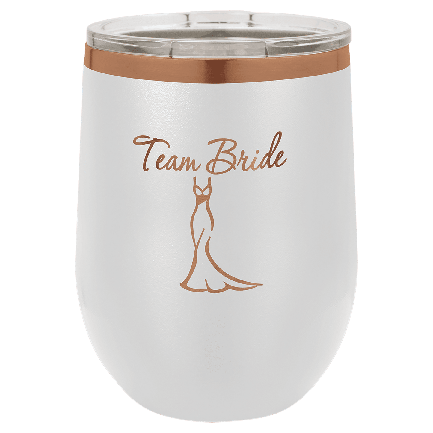 Custom Polar Camel® 12oz Rose Gold ION - Plated Stemless Wine Tumbler with Lid - Etchified - Polar Camel - LTM881