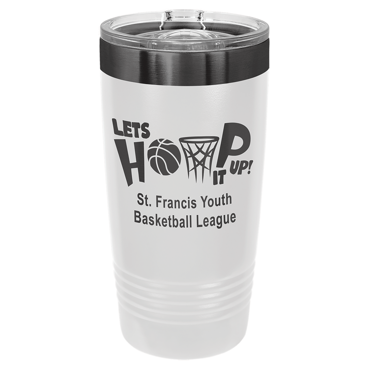 Custom Polar Camel® 20oz Ghost Black ION - Plated Tumbler with Slider Lid - Etchified - Polar Camel - LTM7281