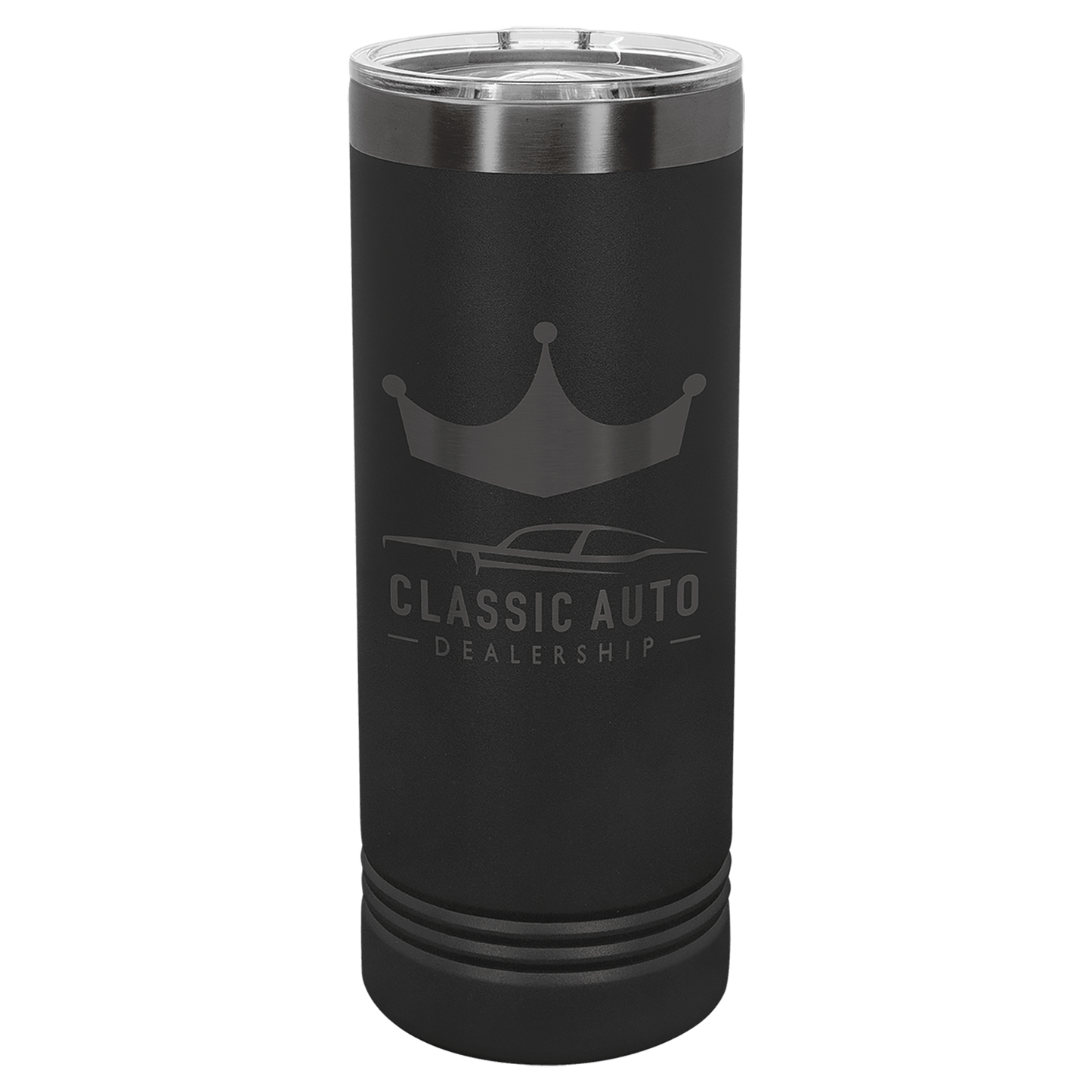 Custom Polar Camel® 22 oz. Ghost Black ION - Plated Skinny Tumbler with Slider Lid - Etchified - Polar Camel - LTM7030