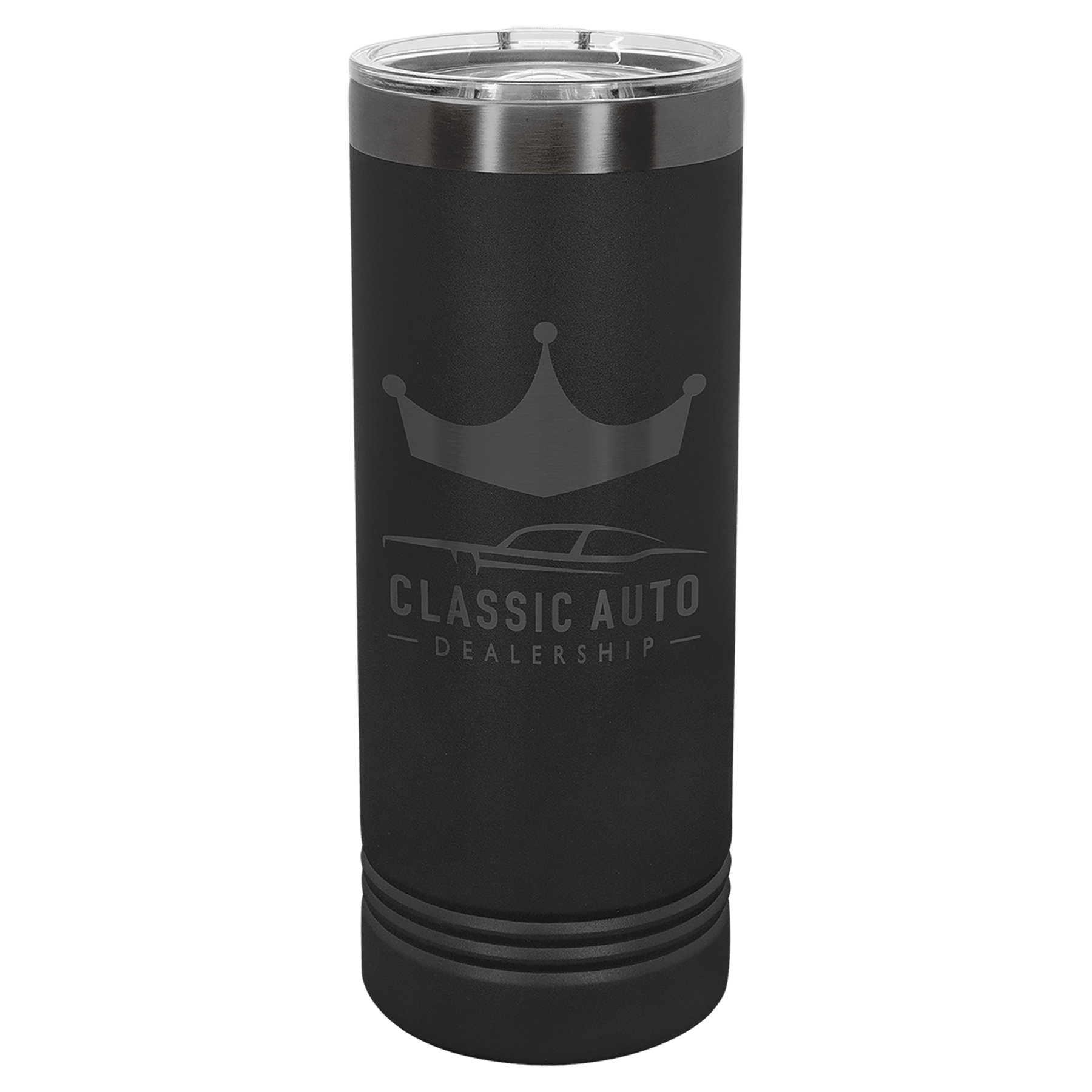 Custom Polar Camel® 22 oz. Ghost Black ION - Plated Skinny Tumbler with Slider Lid - Etchified - Polar Camel - LTM7030