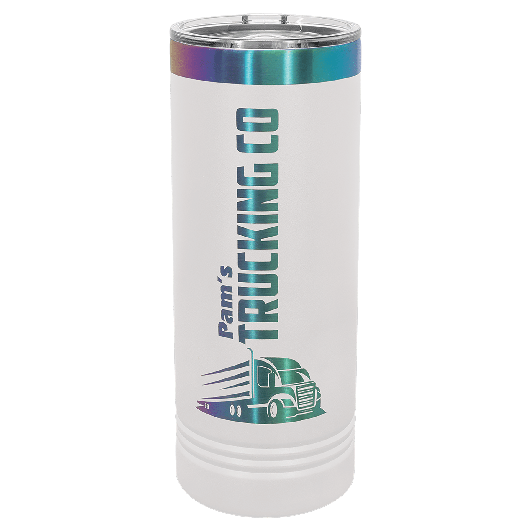 Custom Polar Camel® 22 oz. Prismatic Effect ION - Plated Skinny Tumbler with Slider Lid - Etchified - Polar Camel - LTM7066