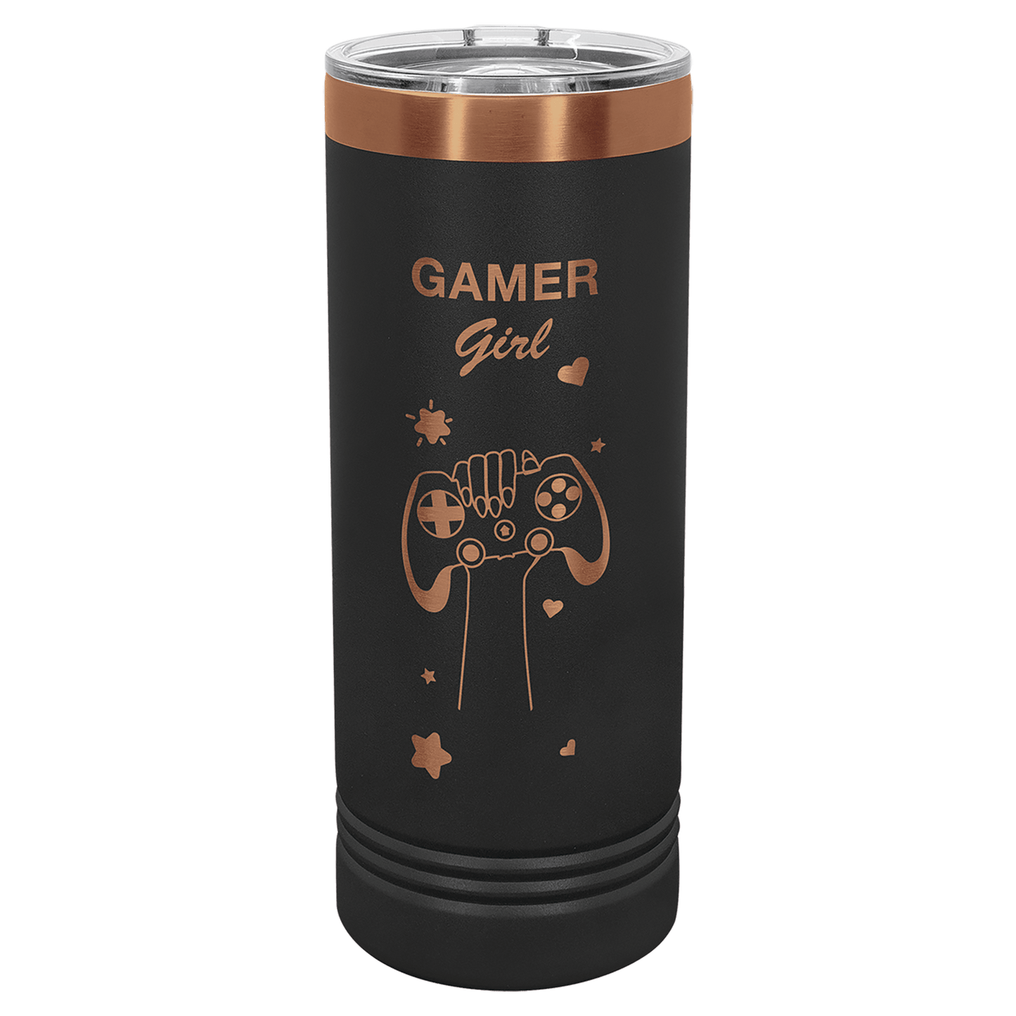 Custom Polar Camel® 22 oz. Rose Gold ION - Plated Skinny Tumbler with Slider Lid - Etchified - Polar Camel - LTM7050