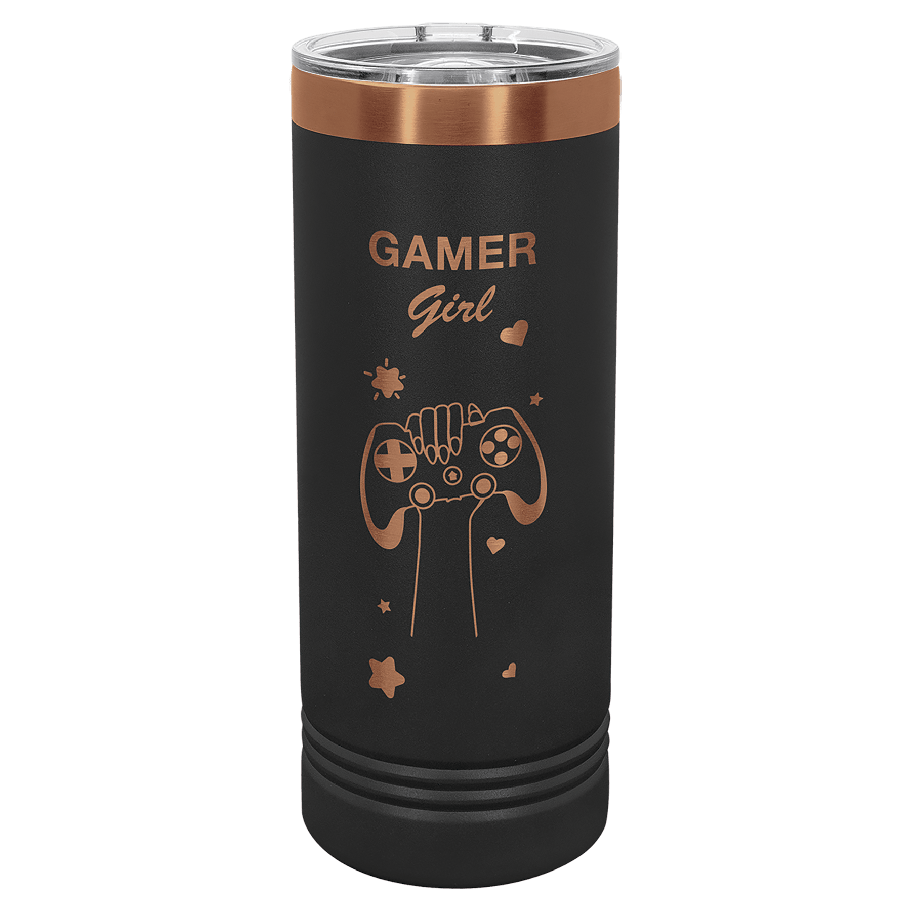 Custom Polar Camel® 22 oz. Rose Gold ION - Plated Skinny Tumbler with Slider Lid - Etchified - Polar Camel - LTM7050