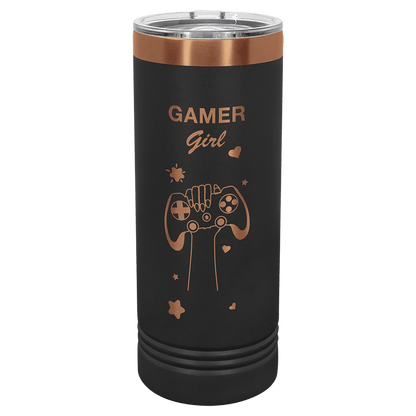 Custom Polar Camel® 22 oz. Rose Gold ION - Plated Skinny Tumbler with Slider Lid - Etchified - Polar Camel - LTM7050