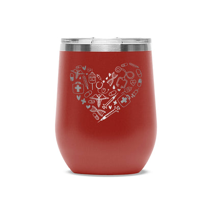 Easy Monogramming - Personalized 12oz Stainless Wine Tumbler with Lid - Mother's Day - Etchified - Polar Camel® - LTM853