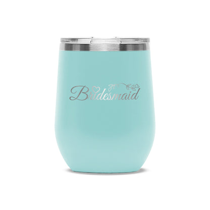 Easy Monogramming - Personalized 12oz Stainless Wine Tumbler with Lid - Mother's Day - Etchified - Polar Camel® - LTM856