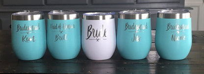 Easy Monogramming - Personalized 12oz Stainless Wine Tumbler with Lid - Mother's Day - Etchified - Polar Camel® - LTM867