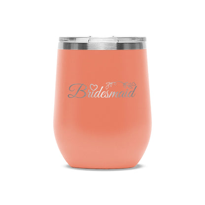 Easy Monogramming - Personalized 12oz Stainless Wine Tumbler with Lid - Mother's Day - Etchified - Polar Camel® - LTM867