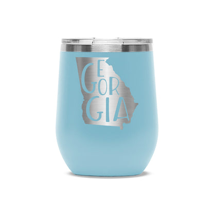 Easy Monogramming - Personalized 12oz Stainless Wine Tumbler with Lid - Valentines Day - Etchified - Polar Camel® - LTM857