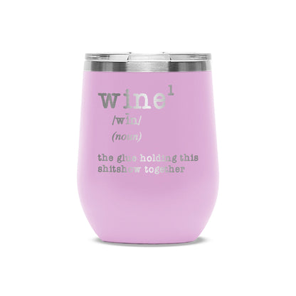 Easy Monogramming - Personalized 12oz Stainless Wine Tumbler with Lid - Valentines Day - Etchified - Polar Camel® - LTM858