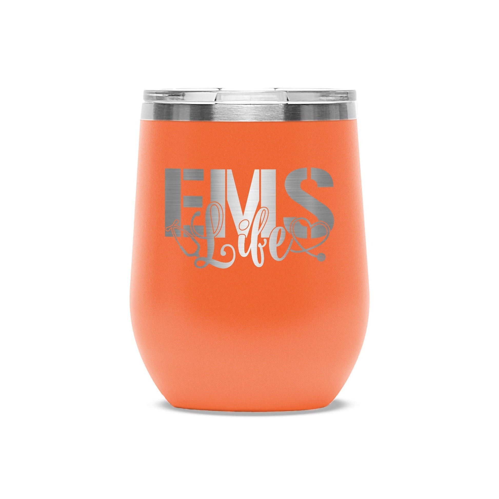 Easy Monogramming - Personalized 12oz Stainless Wine Tumbler with Lid - Valentines Day - Etchified - Polar Camel® - LTM862