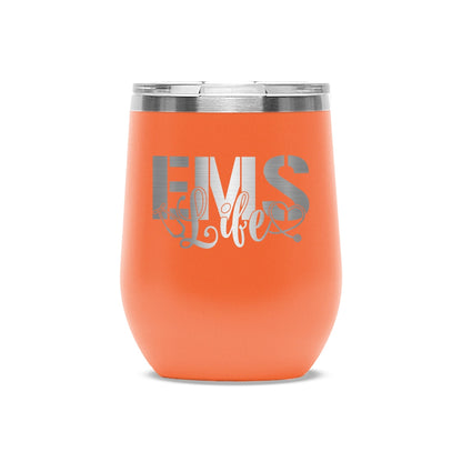 Easy Monogramming - Personalized 12oz Stainless Wine Tumbler with Lid - Valentines Day - Etchified - Polar Camel® - LTM862