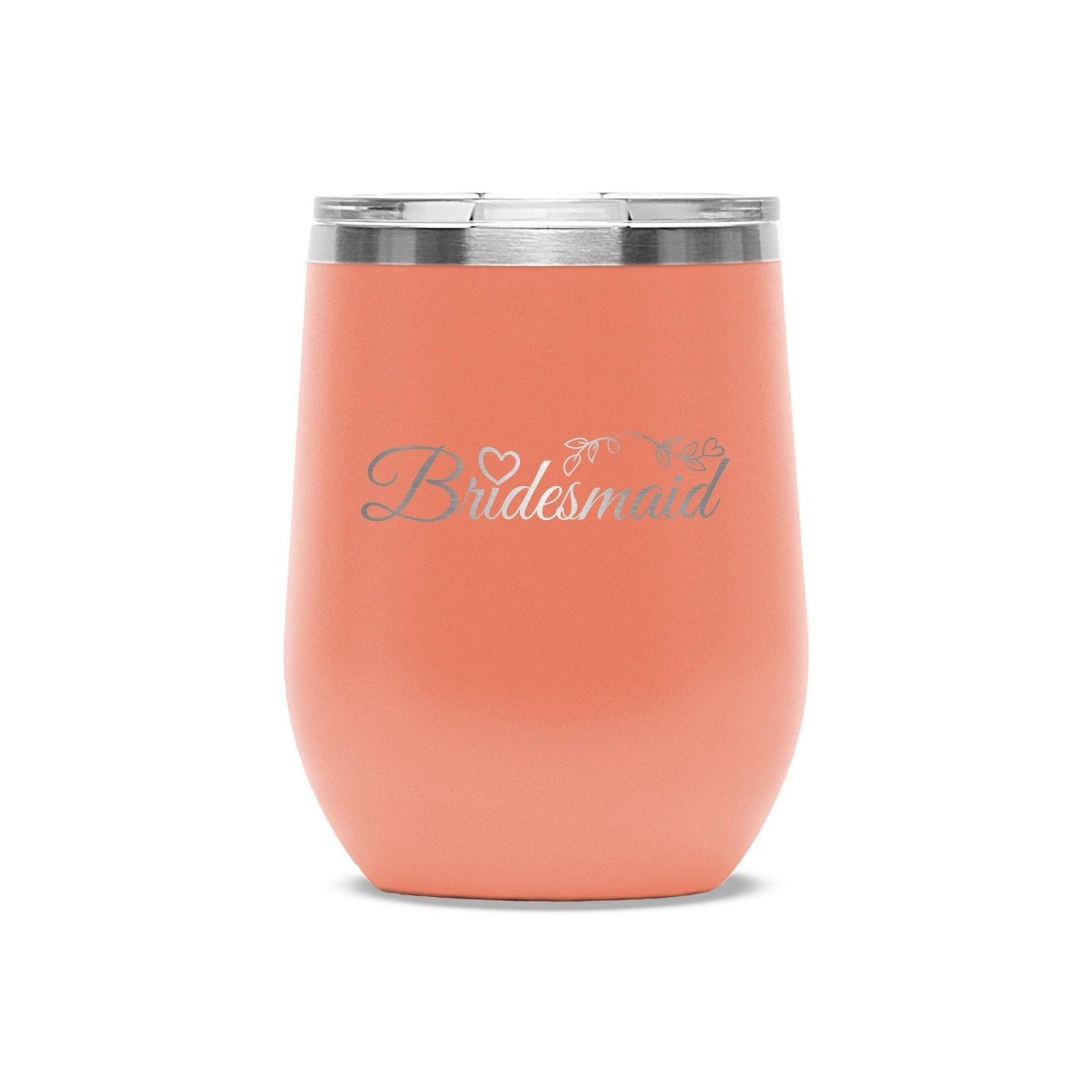 Easy Monogramming - Personalized 12oz Stainless Wine Tumbler with Lid - Valentines Day - Etchified - Polar Camel® - LTM867