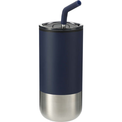 Lagom Insulated 16oz Stainless Steel Tumbler with Straw (MIN 75) - Etchified - Etchified - SM - 6908BK - 1