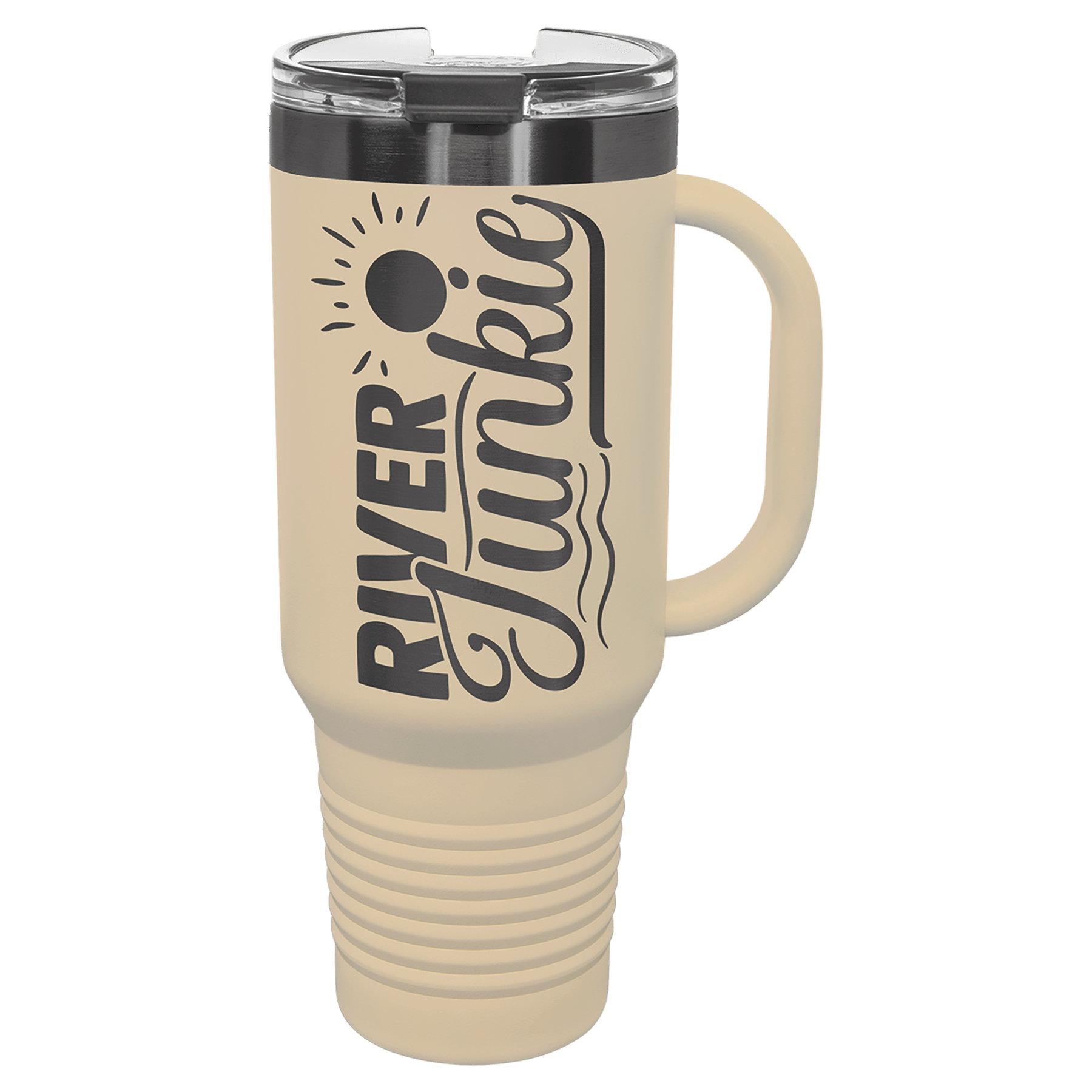 LIMITED EDITION 2025 - Polar Camel® 40 oz. Pastel Ghost Black ION - Plated Travel Mug with Handle & Straw - Etchified - Polar Camel - LTM7432