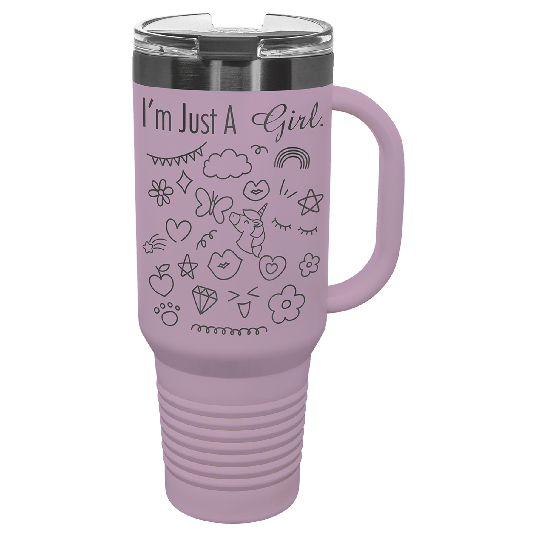 LIMITED EDITION 2025 - Polar Camel® 40 oz. Pastel Ghost Black ION - Plated Travel Mug with Handle & Straw - Etchified - Polar Camel - LTM7433