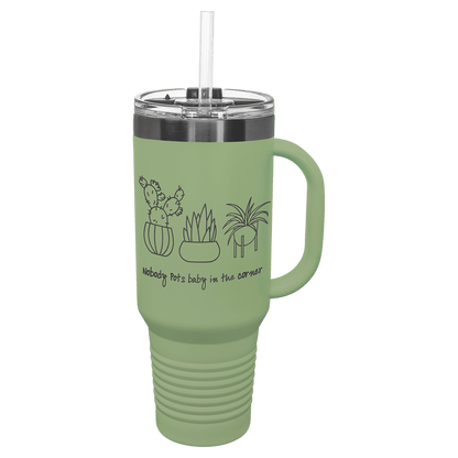 LIMITED EDITION 2025 - Polar Camel® 40 oz. Pastel Ghost Black ION - Plated Travel Mug with Handle & Straw - Etchified - Polar Camel - LTM7433