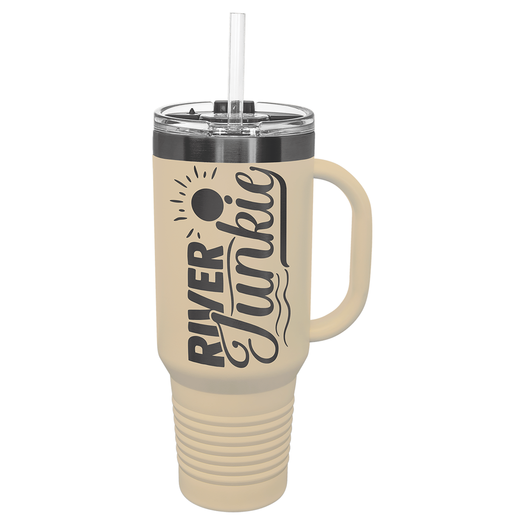 LIMITED EDITION 2025 - Polar Camel® 40 oz. Pastel Ghost Black ION - Plated Travel Mug with Handle & Straw - Etchified - Polar Camel - LTM7435