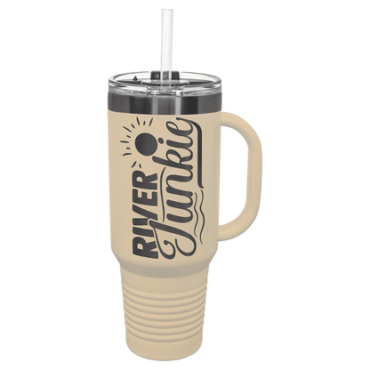 LIMITED EDITION 2025 - Polar Camel® 40 oz. Pastel Ghost Black ION - Plated Travel Mug with Handle & Straw - Etchified - Polar Camel - LTM7435