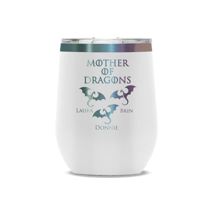 Mother of Dragons Polar Camel® 12oz Prismatic ION - Plated Stemless Wine Tumbler with Lid - Etchified - Polar Camel - LTM891