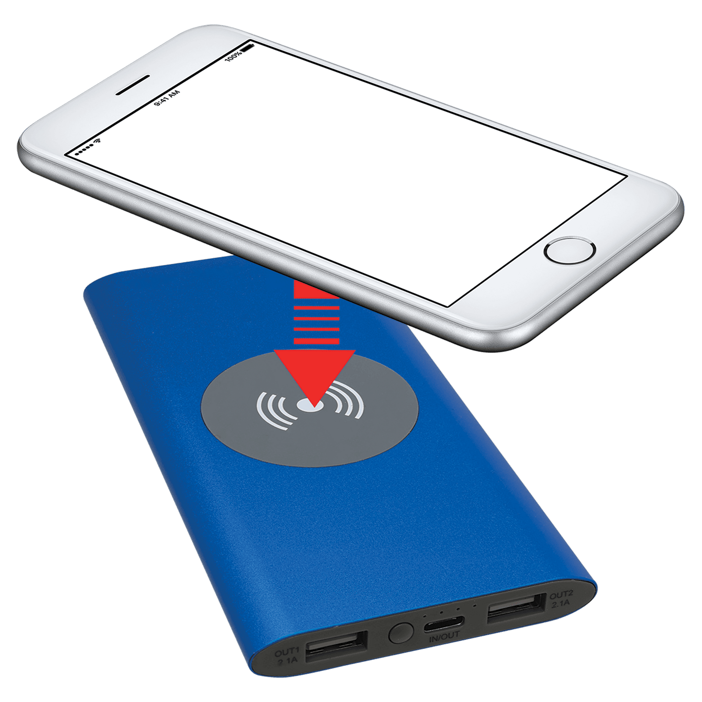 Personalized 8000mAh Power Bank & Wireless Charger with USB - C Cord - Etchified - Etchified - PWR801C