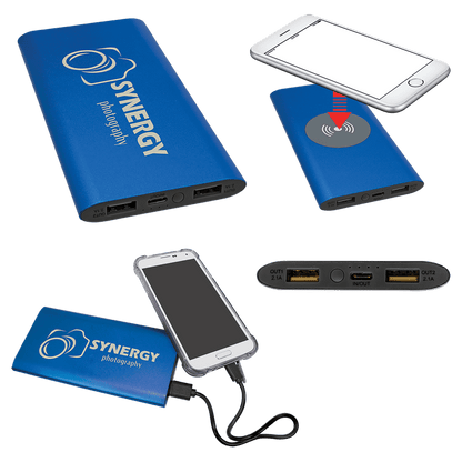 Personalized 8000mAh Power Bank & Wireless Charger with USB - C Cord - Etchified - Etchified - PWR801C