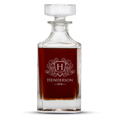Personalized Square Whiskey Decanter - Easy Monogramming - Etchified-Polar Camel®-C830682698708-SquareDecanterBlank