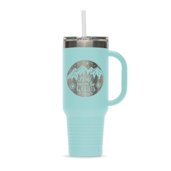 Promotional 40 Oz Safari Tumblers and Straw Lid with Twist Closure